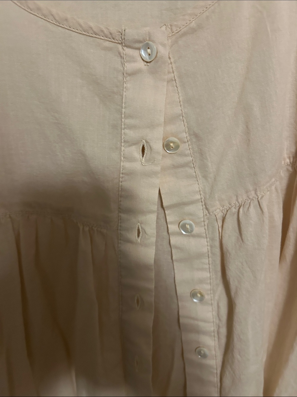 April Cornell Cream Button-Front Tunic Top - Picture 4 of 7